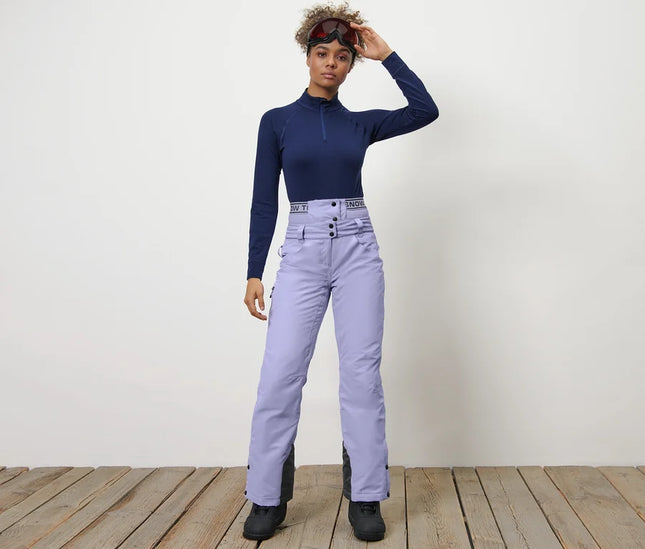 Pantallona skijimi lila për Femra - Model Front